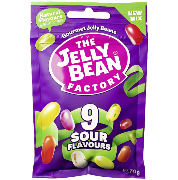 THE JELLY BEAN FACTORY - 9 Sour Flavours 70g